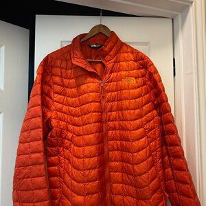 The North Face Men's Thermoball Full Zip Jacket Puffer Orange Color Size M